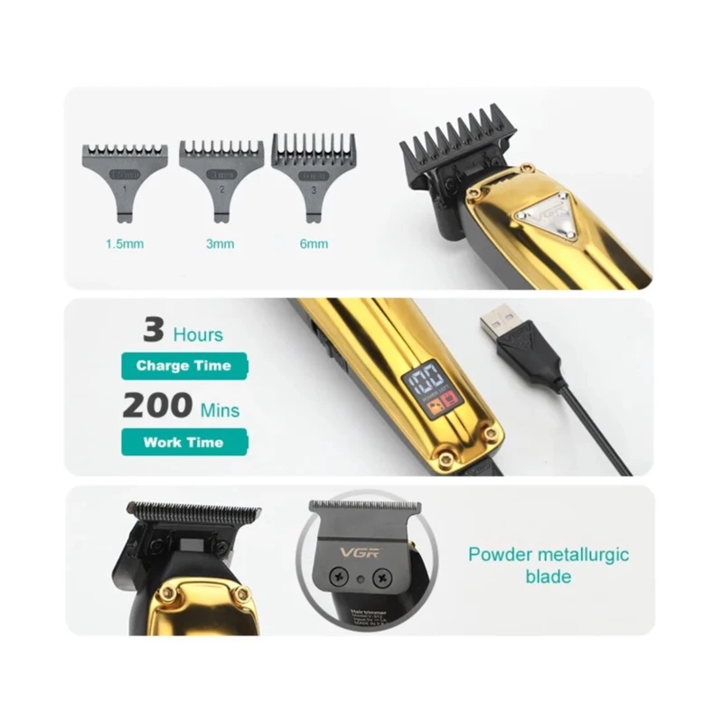 ماشین اصلاح خط زن سر صورت و بدن وی جی آر مدل v-912